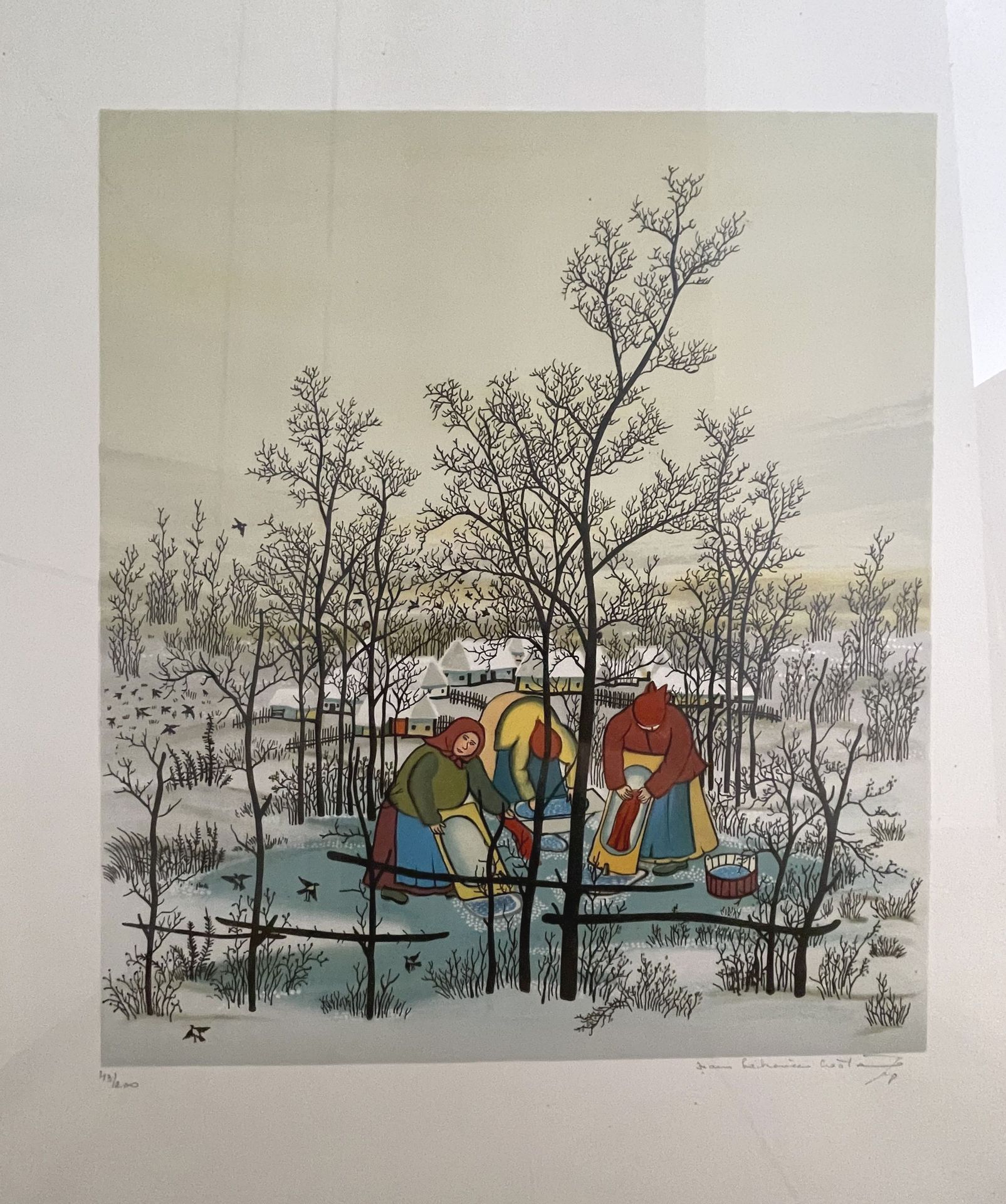 Null Ivan LACKOVIC (1932-2004) : 

The washerwomen in winter

Lithograph in colo&hellip;