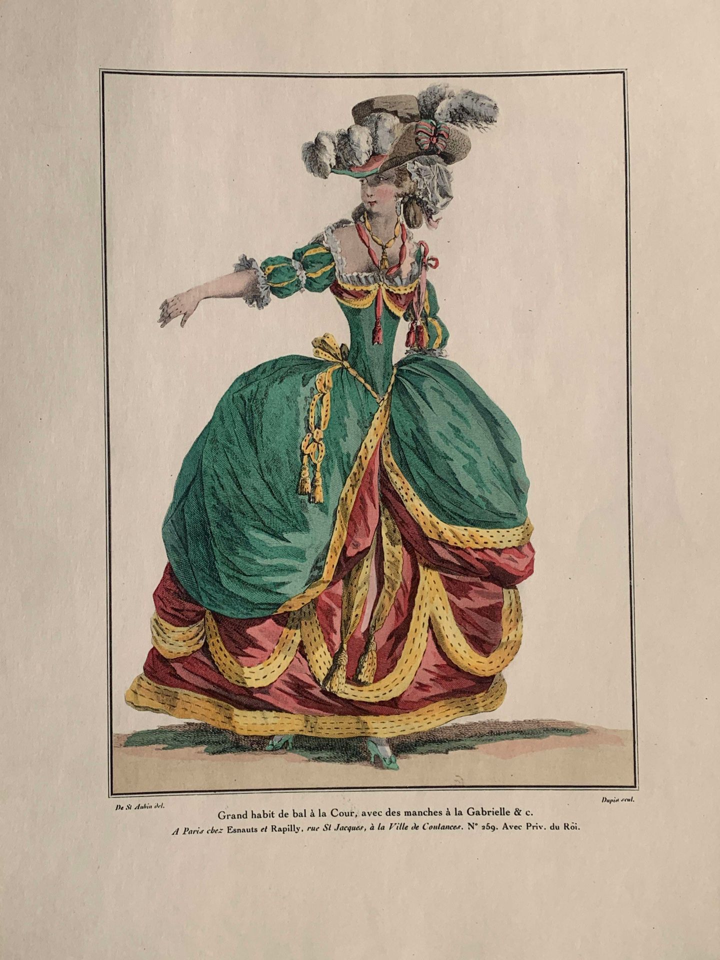 Null 尼古拉-杜平（18世纪），之后。

穿着大型宫廷球衣的年轻优雅女性，有加布里埃尔袖子。

由Esnauts et Rapilly, rue Saint&hellip;
