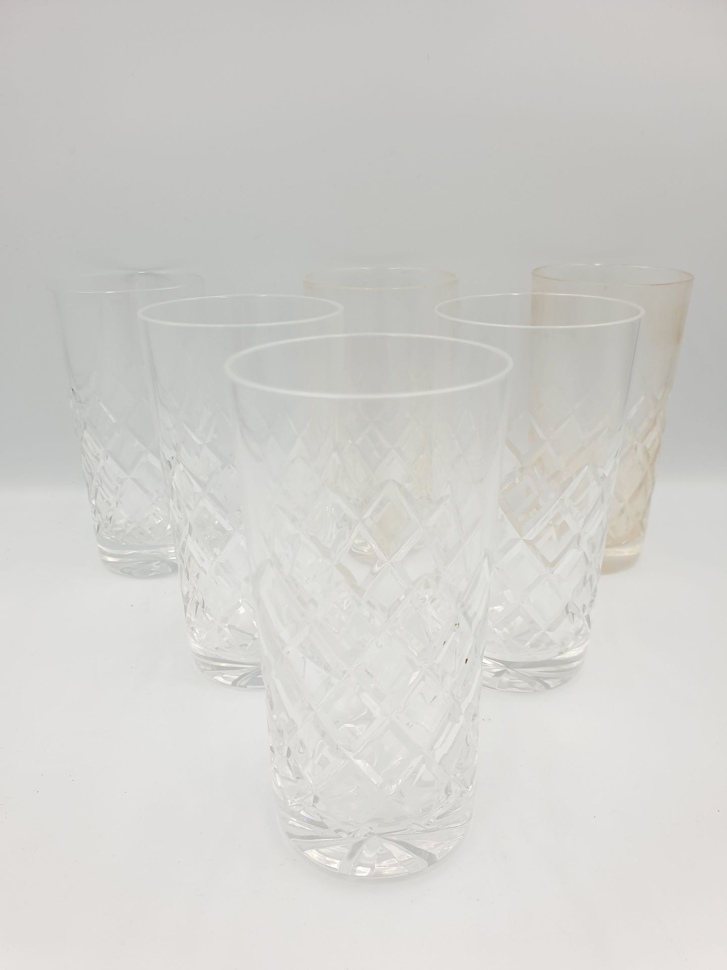 Null Set of six orangeade glasses in crystal.
