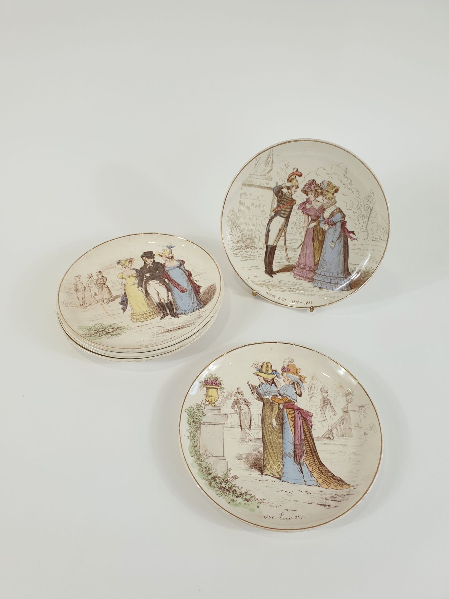 Null CREIL MONTEREAU, set di sei piatti in terracotta fine, serie "La Mode depui&hellip;