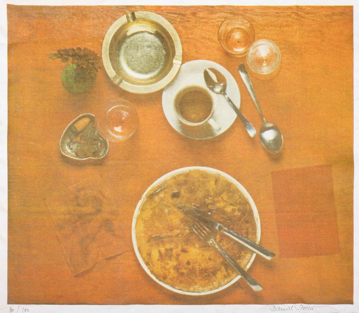 Null Daniel SPOERRI (nato nel 1930): 
"Mangiato da Marcel Duchamp". 
Serigrafia &hellip;