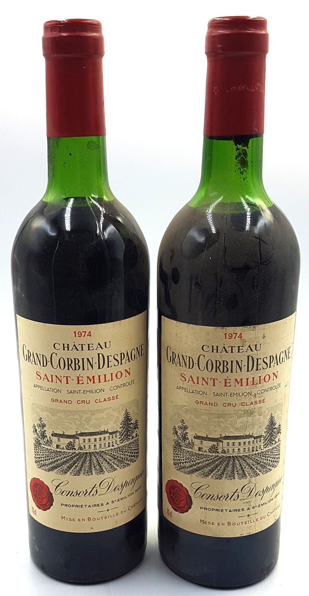 Null 圣埃米利永，Chateau Grand-Corbin-Despagne, 1974, 两瓶
(按原样出售）