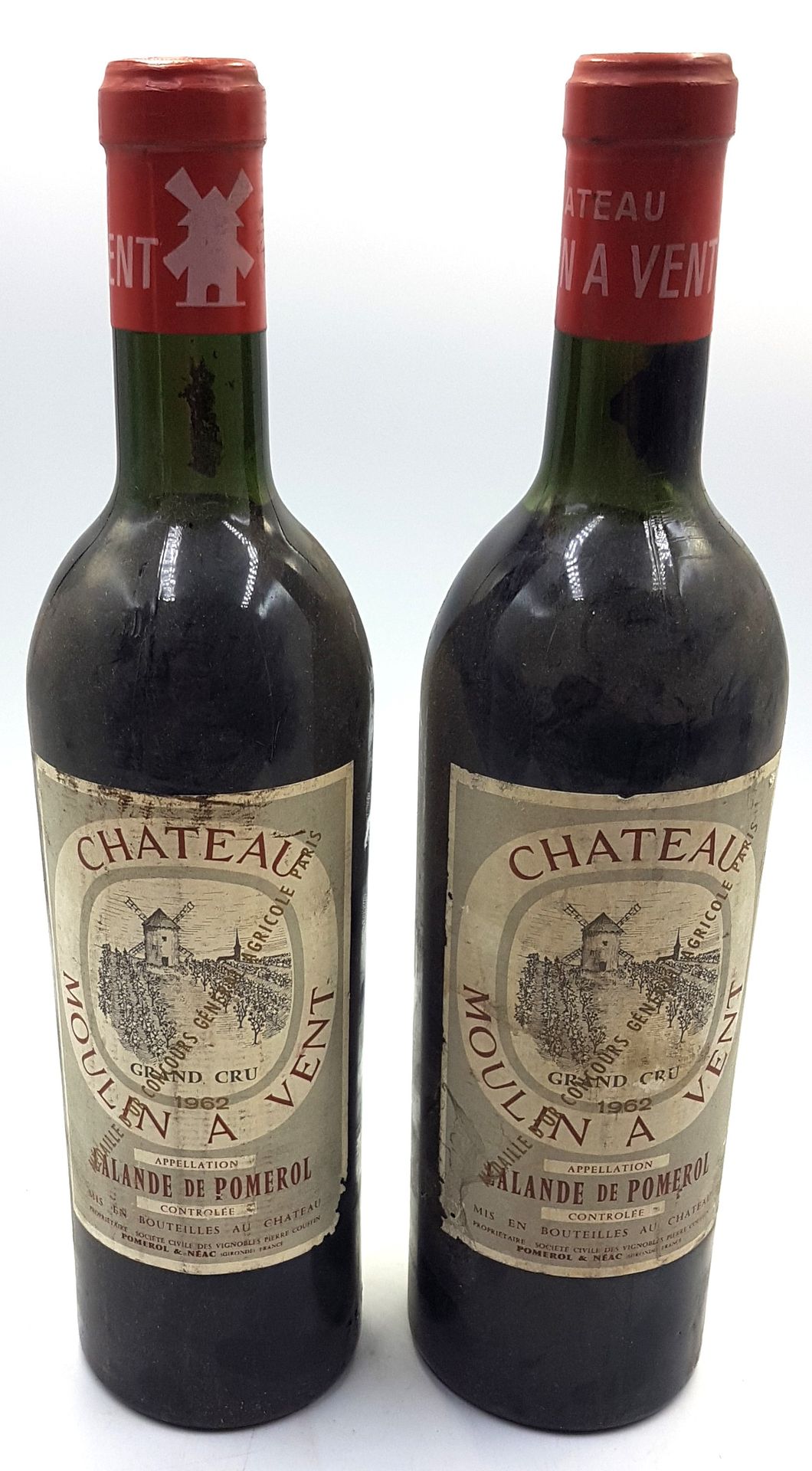 Null Lalande de Pomerol, Chateau Moulin à Vent, 1962, 两瓶
(按原样出售）
