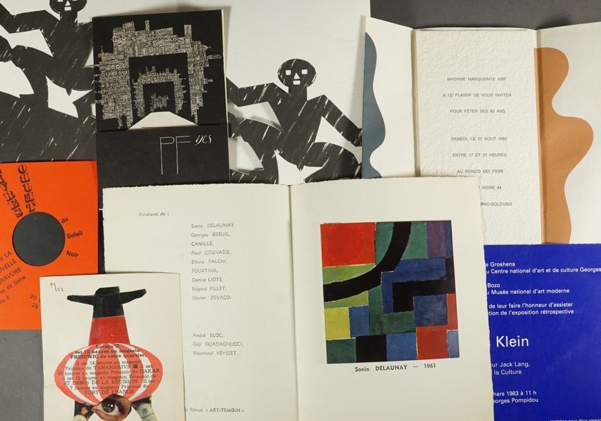 Null Un lot de cartons d'invitation pour des expositions dont Sonia Delaunay, Pa&hellip;