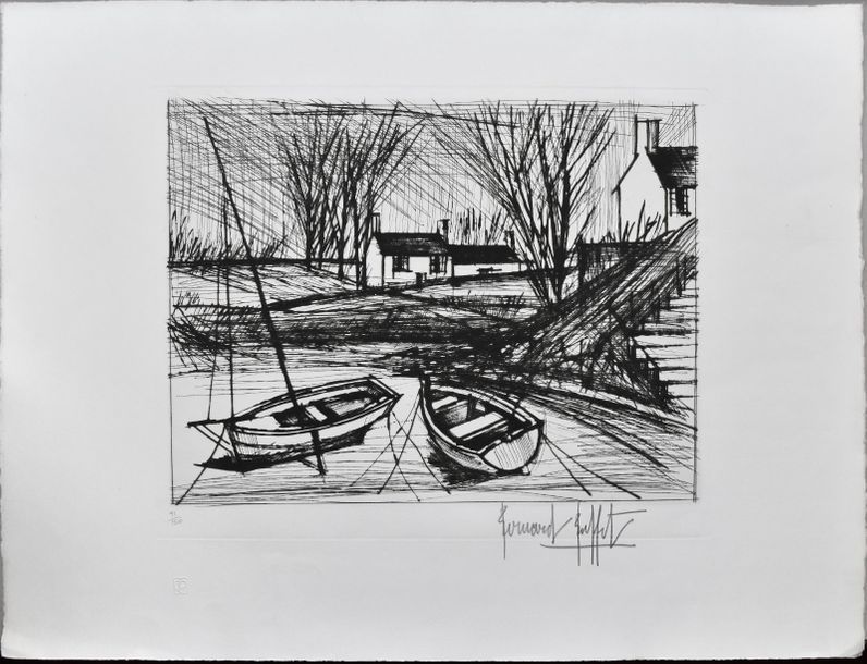 Bernard BUFFET (1928-1999) 

Environs des Ponts-Neuf, 1979 Pointe sèche sur Arch&hellip;