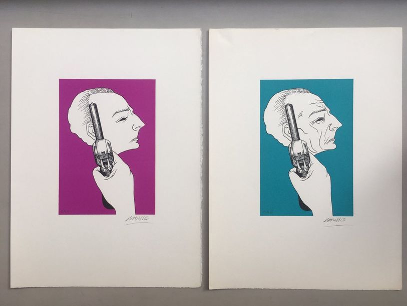 Félix Labisse (1905-1982) En joue ! , 1980
Deux lithographies couleur
Signées en&hellip;