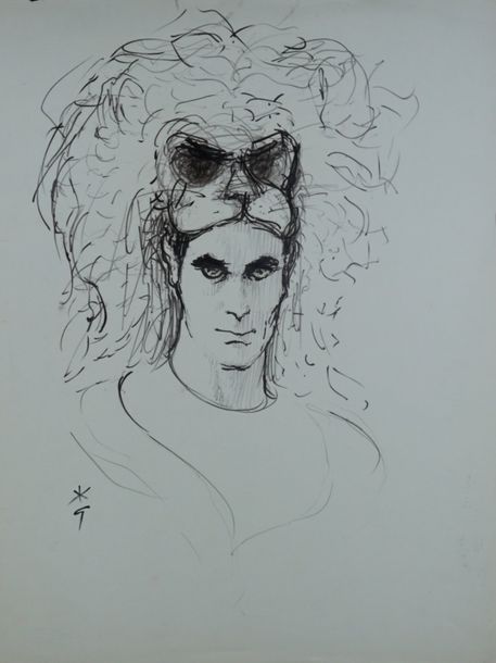 René GRUAU (1909-2004) HOMME LION Feutre et encre sur papier. Signé en bas à gau&hellip;