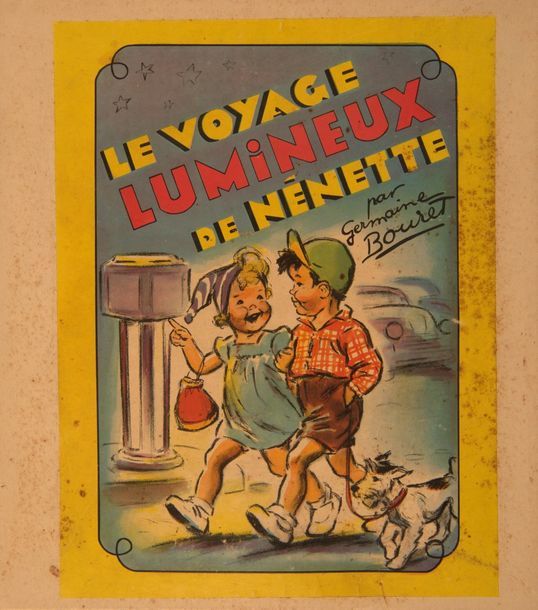 Germaine BOURET (d’après). Le Voyage lumineux de Nénette, livre illustré à éclai&hellip;