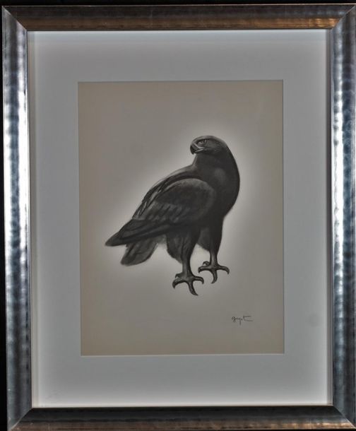 Georges Lucien GUYOT (1885- 1973) Eagle, lithograph signed in plate .32 x 24 cm