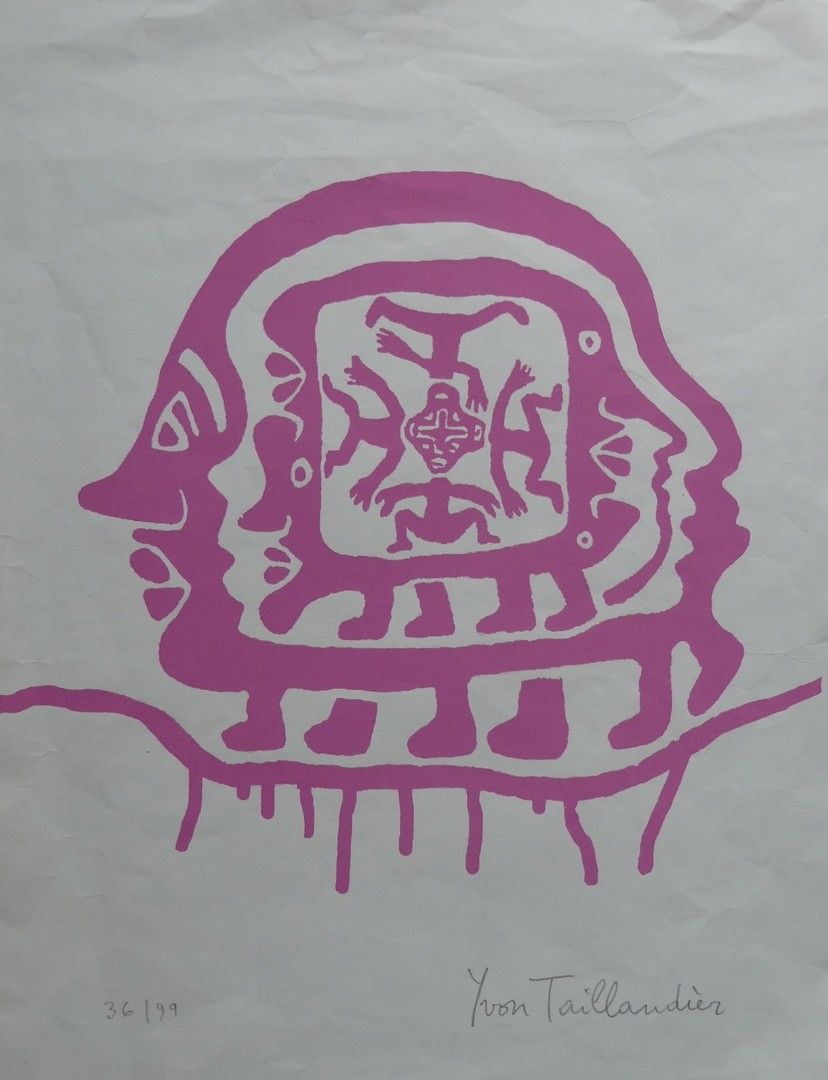 TAILLANDIER Yvon (1926-2018) 无标题石版画 - 右下角有签名，左下角有编号36/99 - 39 x 29 cm - 状态良好（有小褶&hellip;