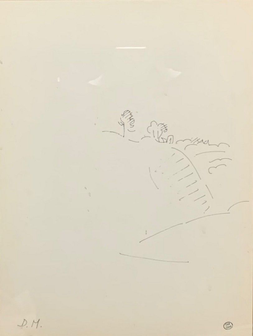 Dora MAAR (1907-1997) 纸上水墨画 - 左下角有图案，右下角有印章 - 31,5 x 24 cm - 状态良好（有少量污垢