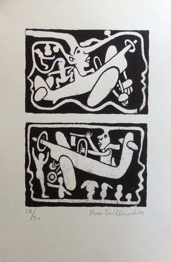 TAILLANDIER Yvon (1926-2018) 无标题石版画 - 右下角有签名，左下角有编号18/20 - 45 x 30 cm - 状态良好（小折痕&hellip;