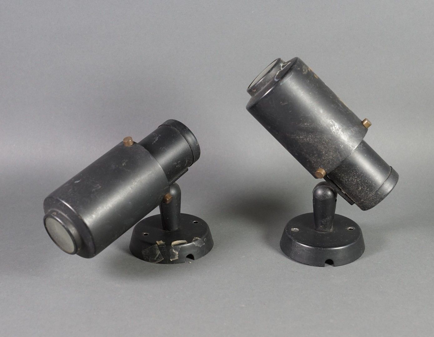 Null 约1960年的三盏黑色漆面金属射灯