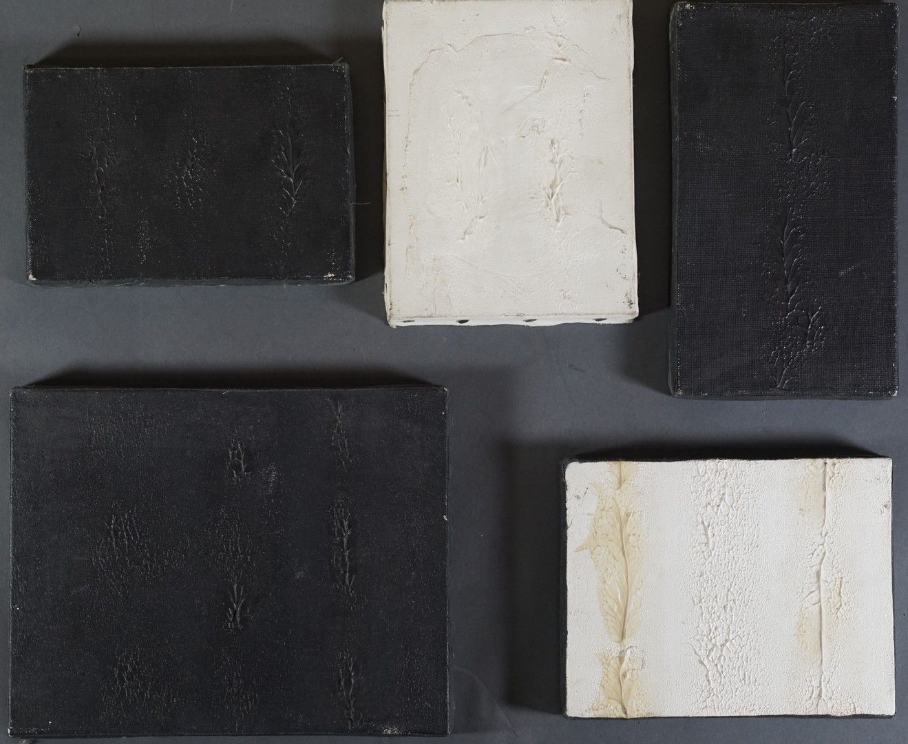 Aline GAGNAIRE (1911-1997) "发芽 "或 "Empreintes "由5幅布面丙烯酸画组成，有签名（4幅）其中一幅有巴黎l'air d&hellip;