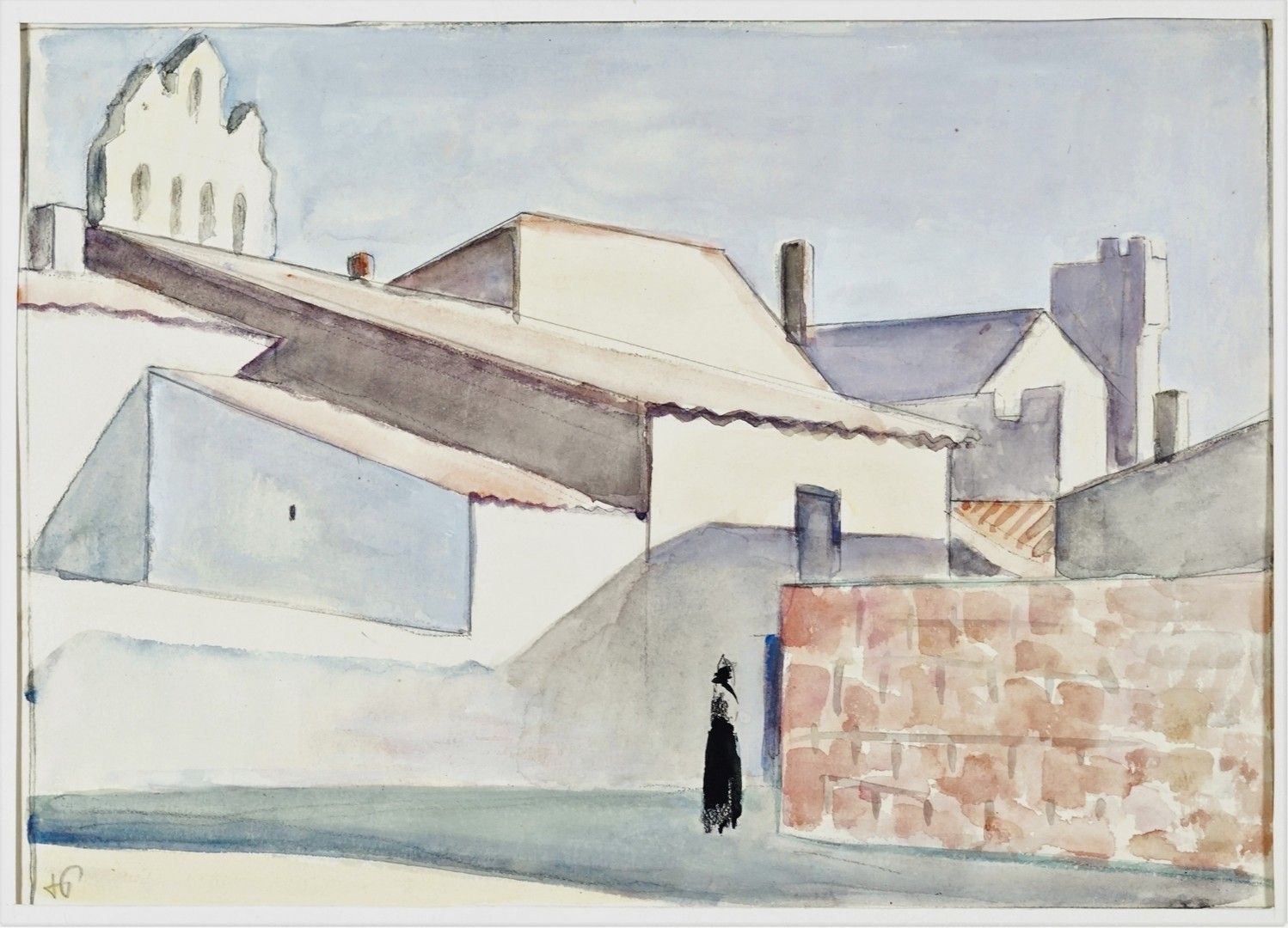Paul HERMANN ( 1864-1940) Arles and Sainte Marie de la mer. Three watercolors on&hellip;