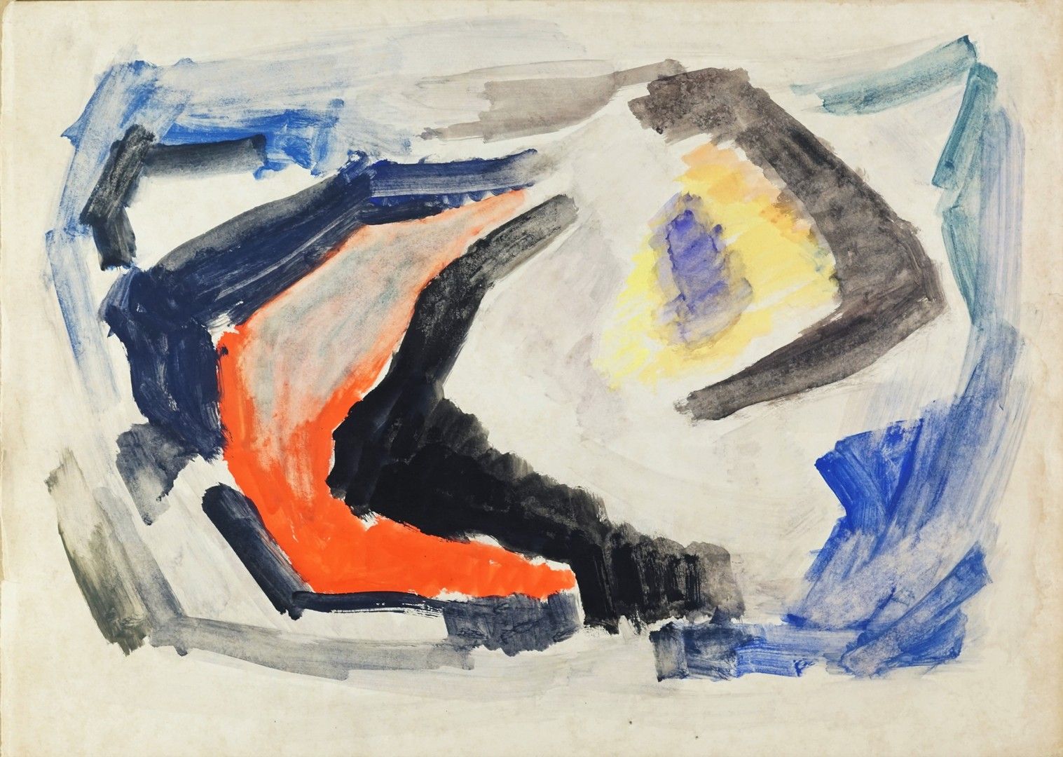 Luigi GUARDIGLI (1926-2008) Composizione 1959 - 1960 Guazzo su carta 50 x 70 cm