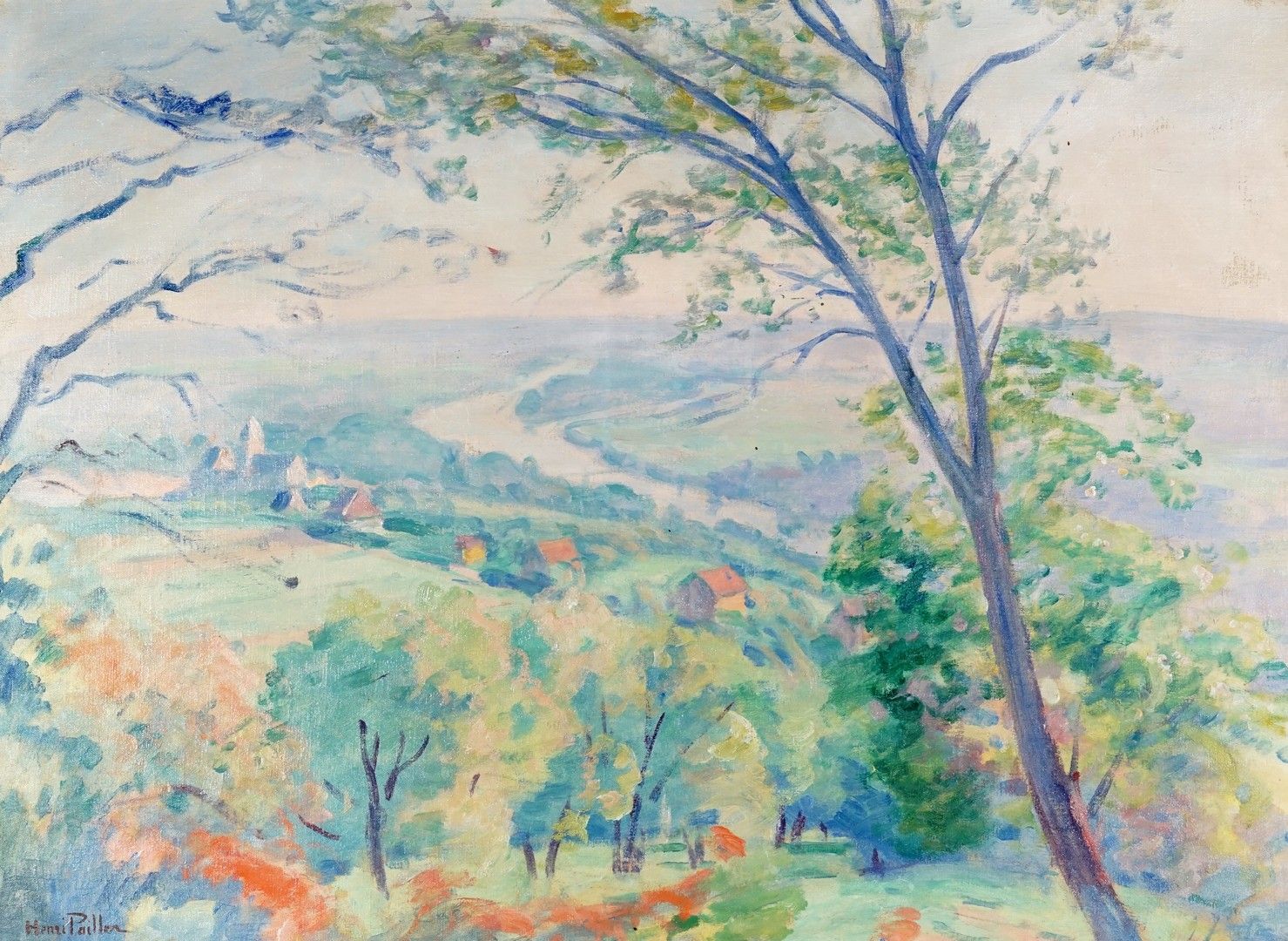 Henri PAILLER (1876-1954) Paysage . Huile sur toile signée en bas à gauche 54 x &hellip;