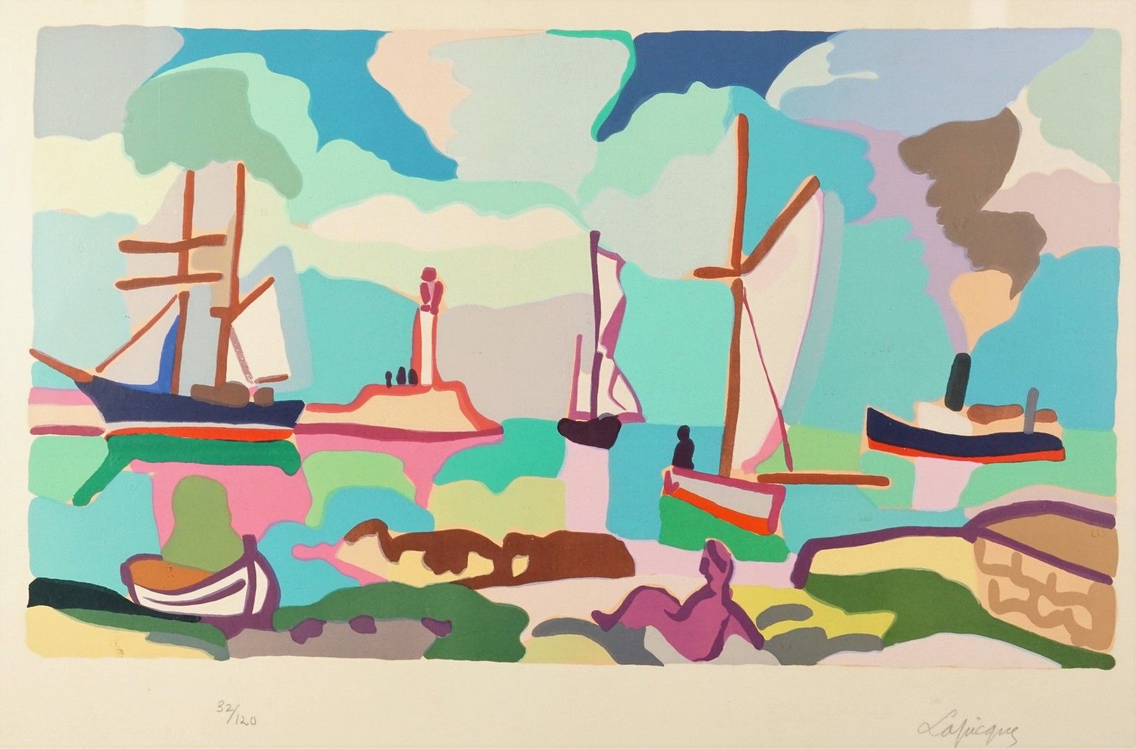 Charles LAPICQUE (1898-1988) 






彩色石板画，已签名，日期为1947年，并注明用途。





49 x 37厘米