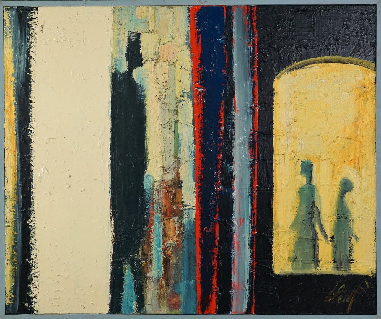 Francis LIBERT (Xxe) "l'ombre" Huile sur toile signée 54 x 65 cm
