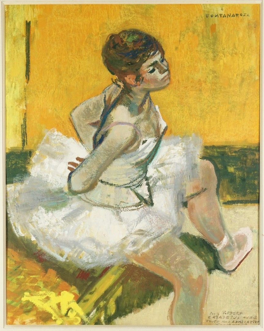 Lucien Joseph Fontanarosa (1912-1975) Ballerina . Pastel signed in the upper rig&hellip;