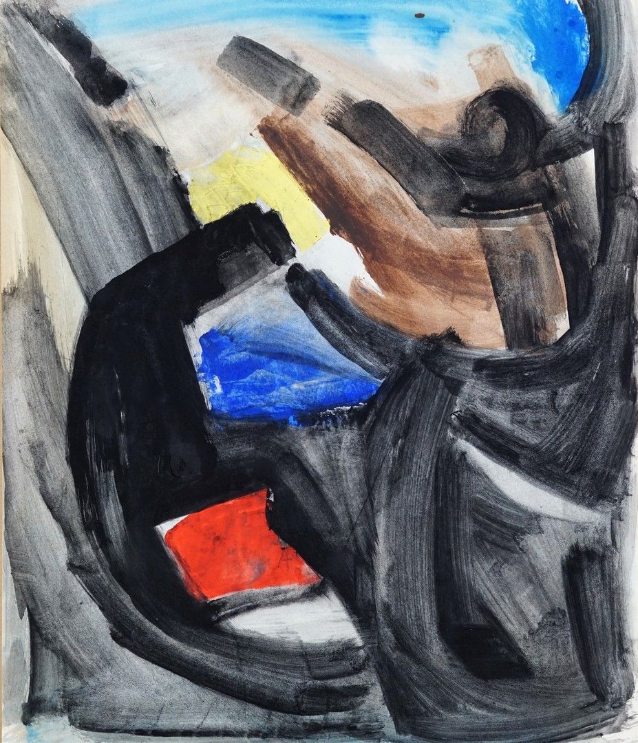 Luigi GUARDIGLI (1926-2008) Gemaio 1964 a Parigi Guazzo su carta 39,7 x 47 cm