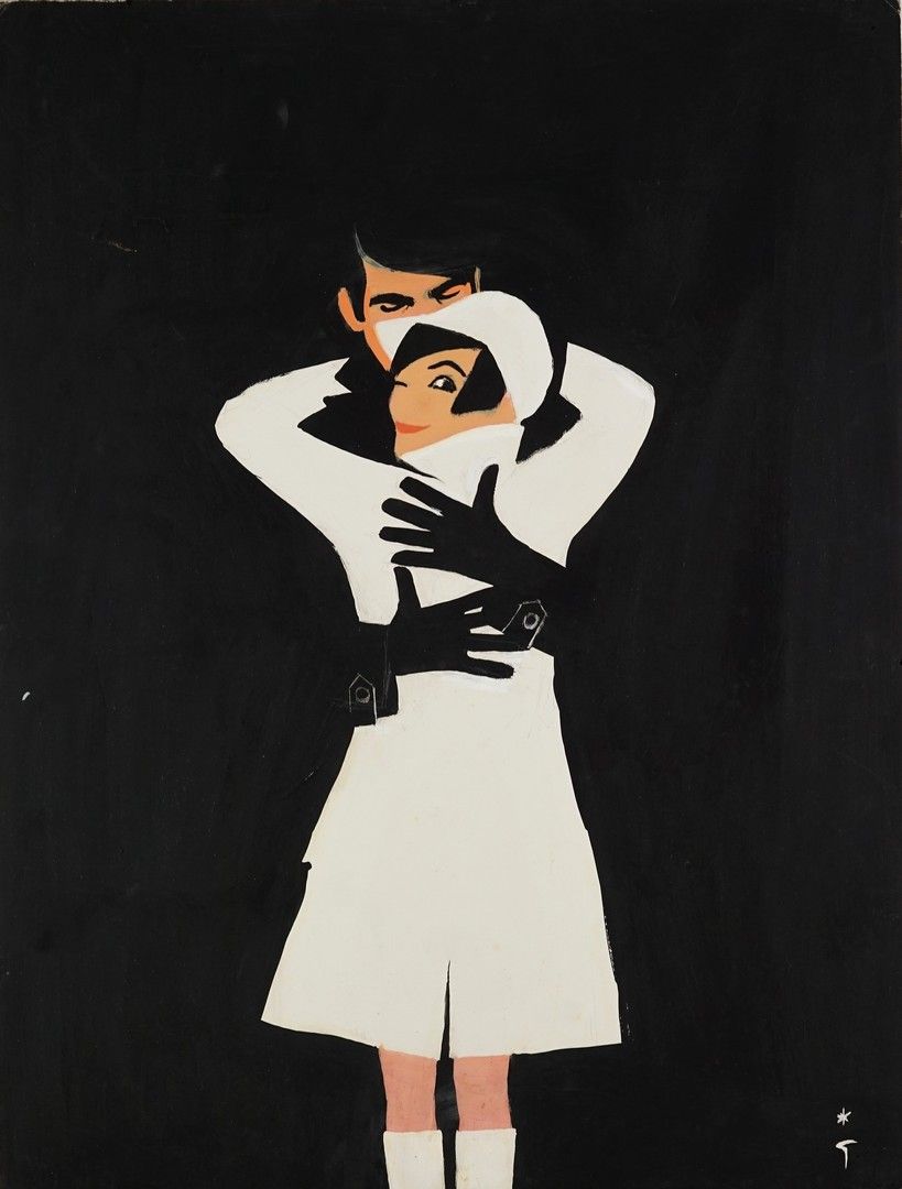 René GRUAU (1909-2004) Les amoureux à Limoges, 1966
Gouache et rehauts de crayon&hellip;