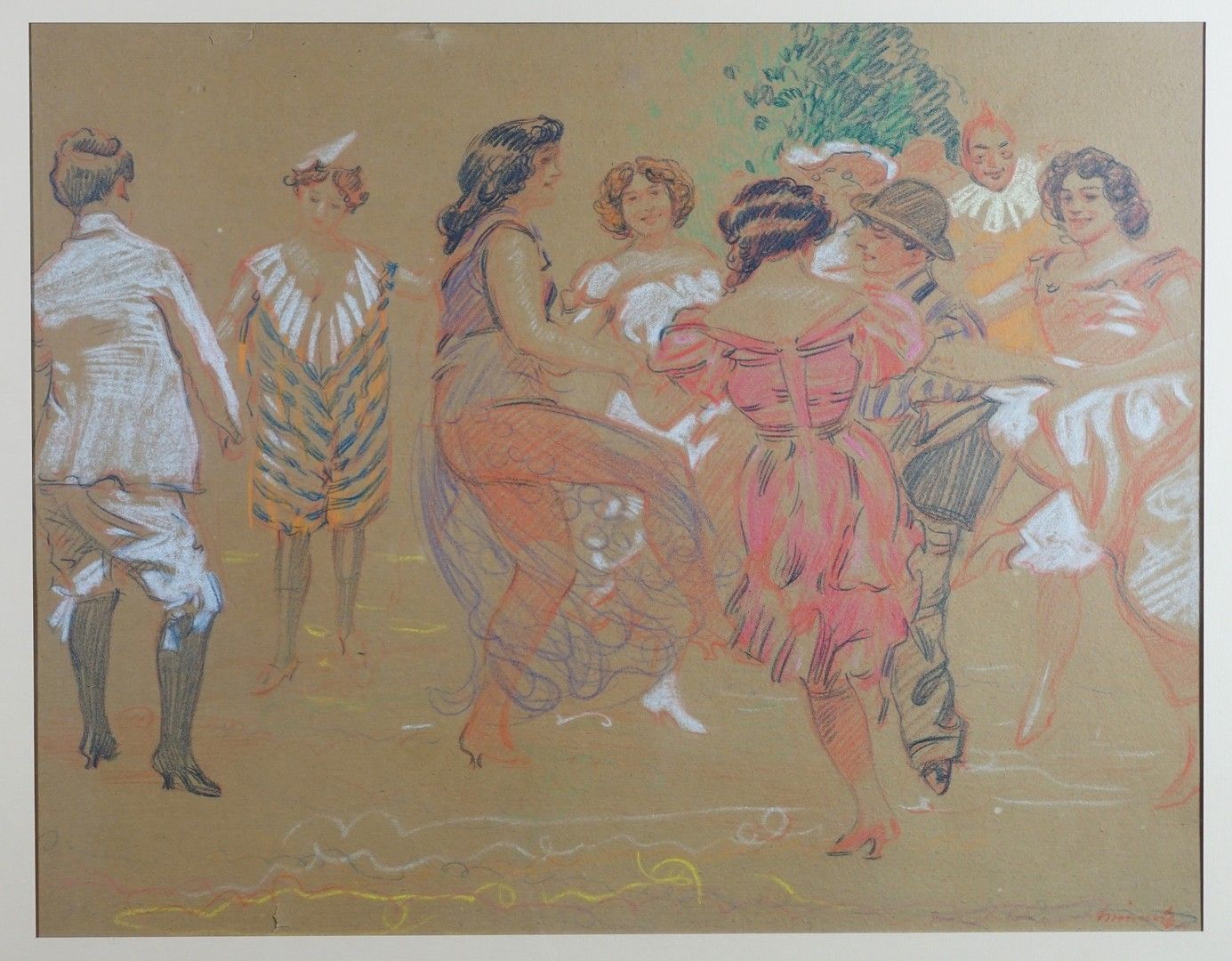Tony MINARTZ (1873-1944) Le bal
Crayons de couleur sur papier bistre
Signé en ba&hellip;