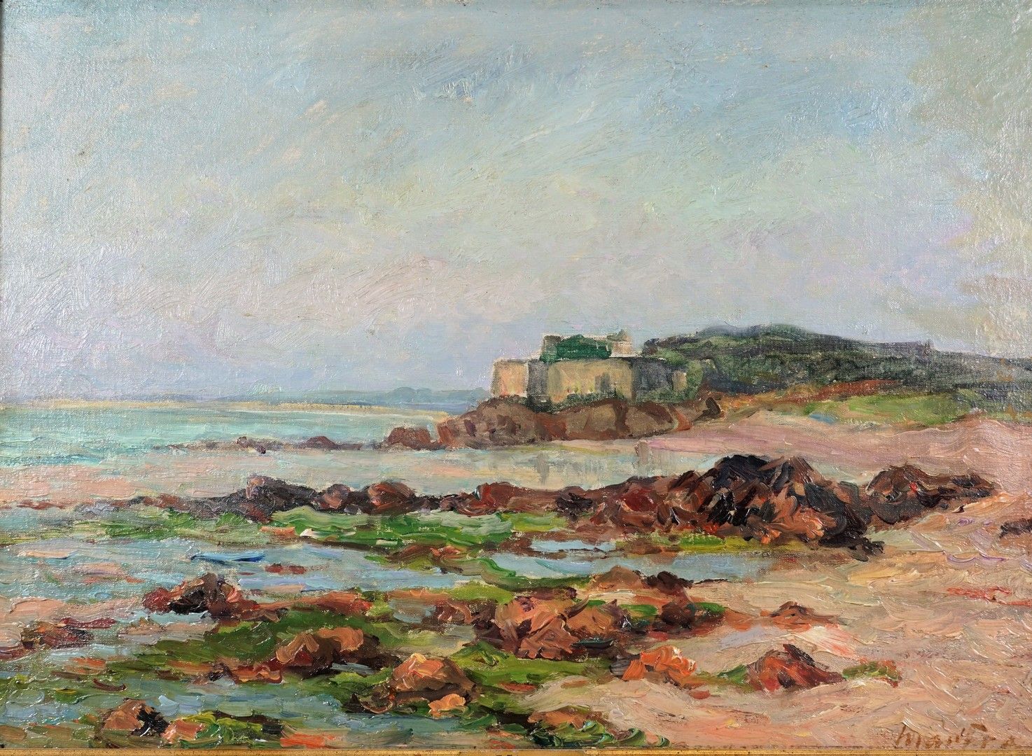 Maxime MAUFRA (1861-1918) 马克西姆-毛弗拉(1861-1918)
潘蒂耶夫堡，约1903年
布面油画。右下方有签名
33 x 46 厘&hellip;