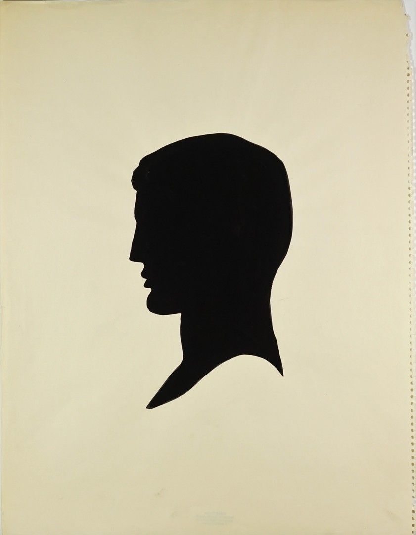 René GRUAU (1909-2004) 一个男人的头颅轮廓
水粉画在学习纸上。背面盖有René Gruau的印章
64 x 49厘米（单张）；34 x 2&hellip;
