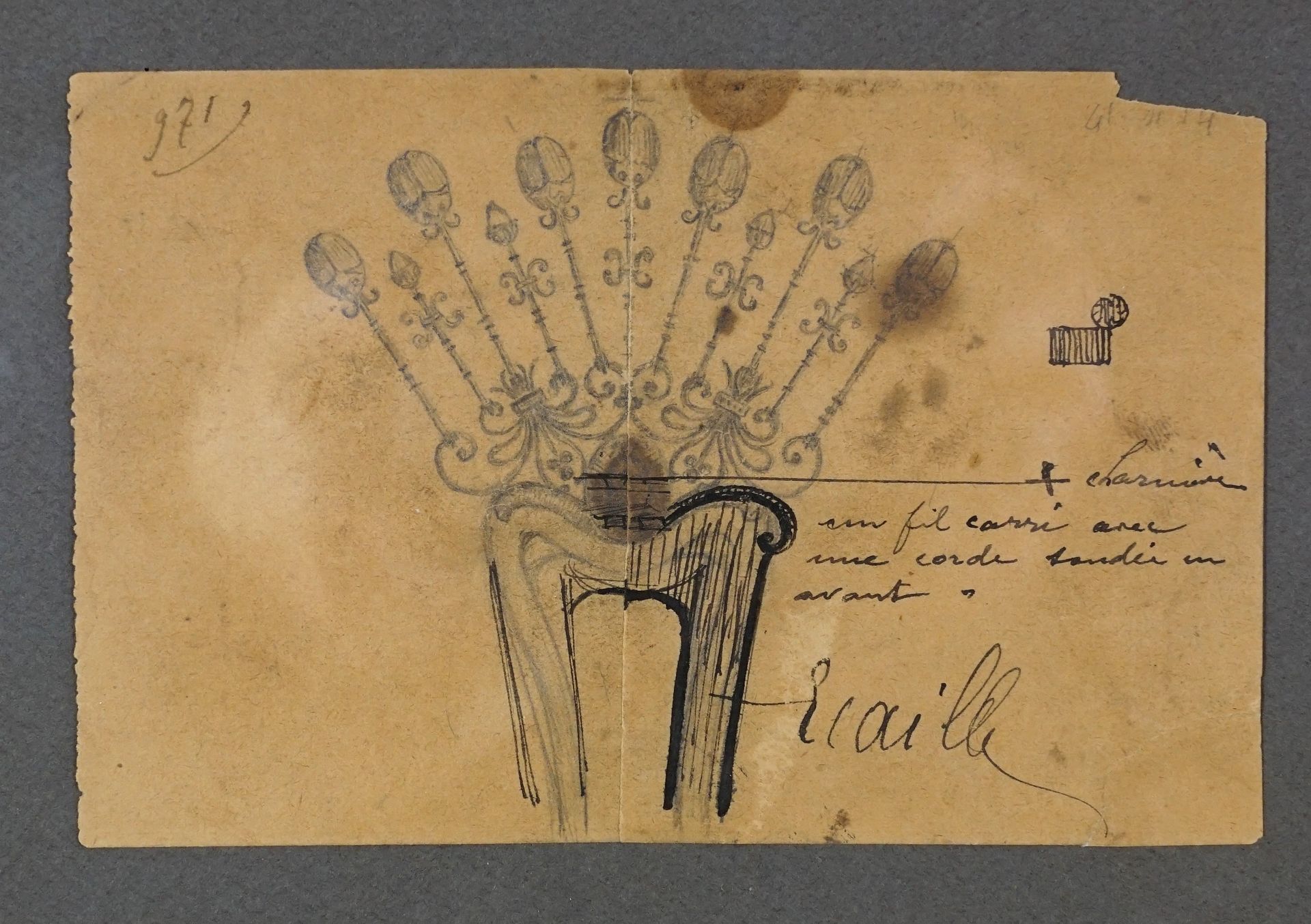 René LALIQUE (1860-1945) Étude de peigne
Crayon et encre sur deux feuilles joint&hellip;