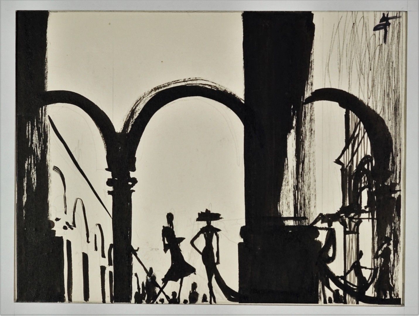 René GRUAU (1909-2004) 优雅，约1962年
墨水。右上方有签名
65 x 50厘米（纸张）；19.5 x 25厘米（主题）。
历史：为《国&hellip;