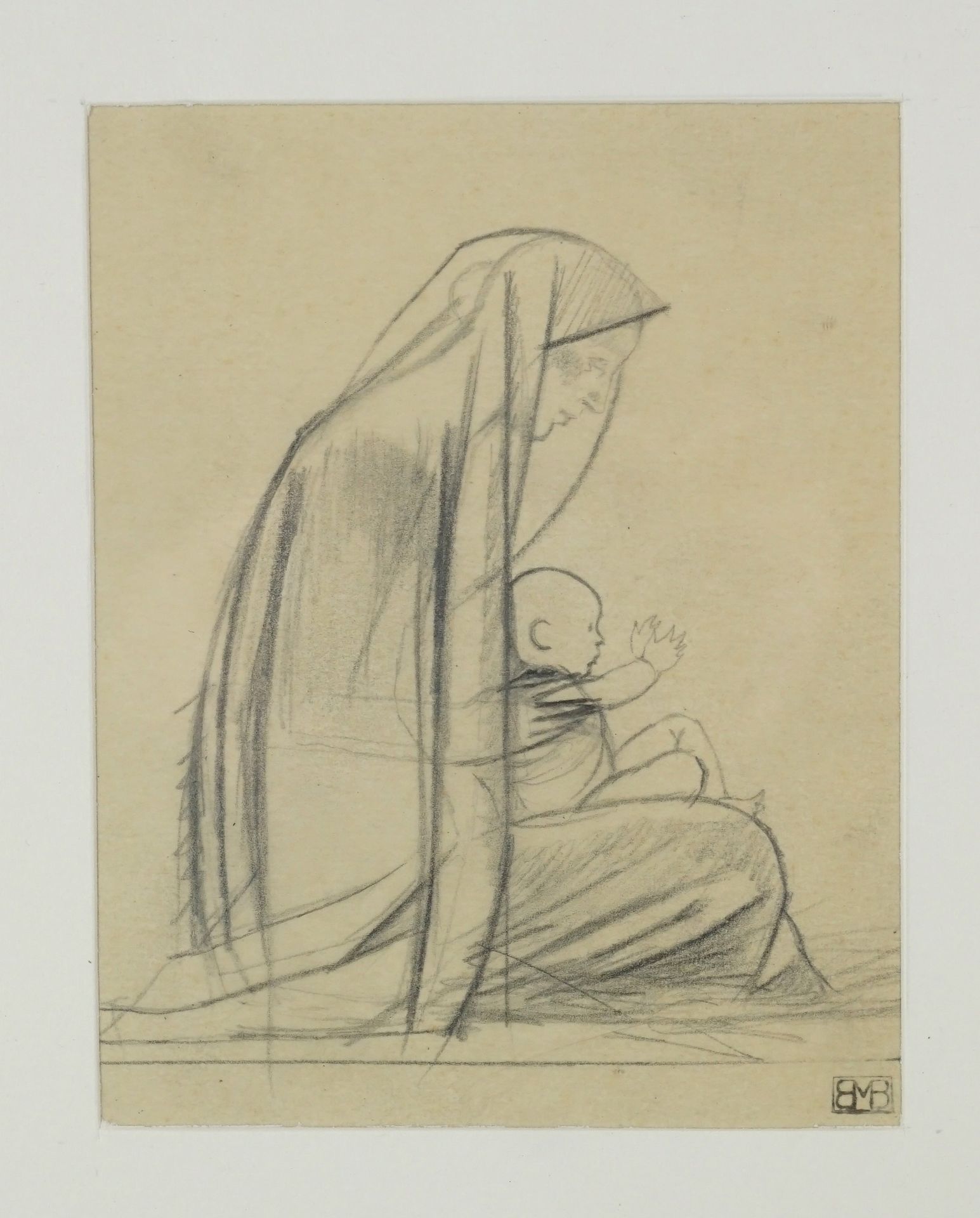 Bernard BOUTET DE MONVEL (1881-1949) Vierge et enfant
Crayon
Signé du cachet en &hellip;