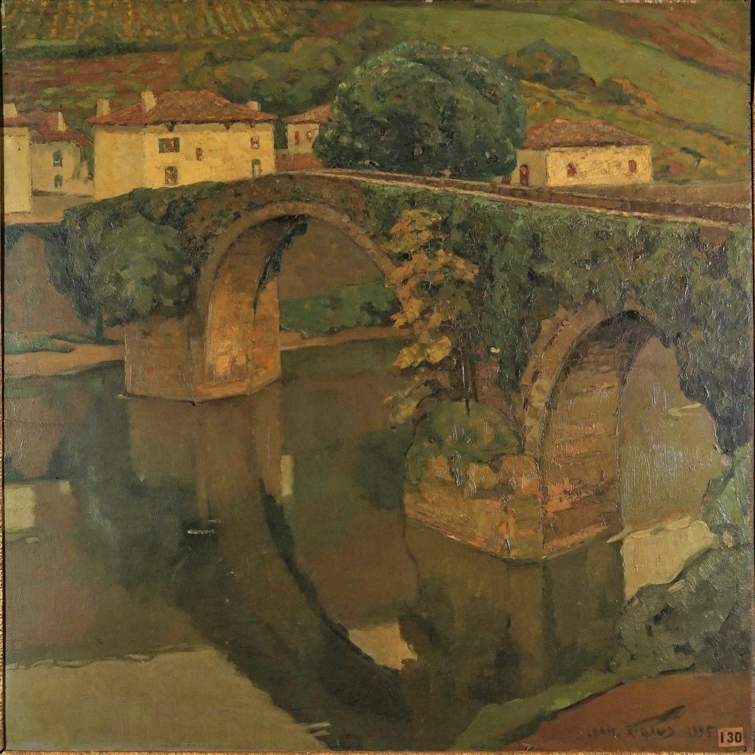 Jean RIGAUD (1912-1999) Le pont Noblia à Bidarray, 1935
Huile sur panneau
Signée&hellip;