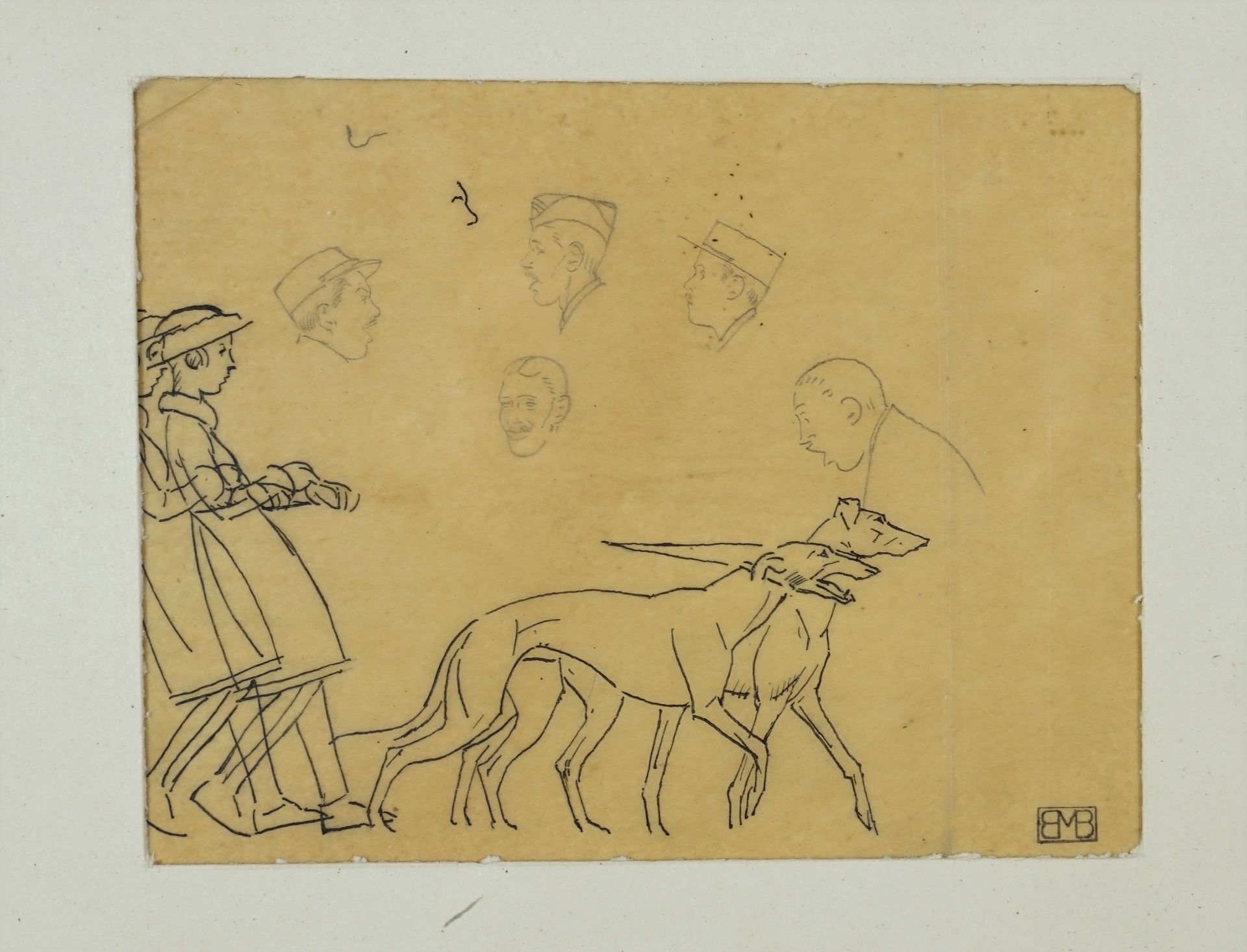 Bernard BOUTET DE MONVEL (1881-1949) Fillette et chiens
Encre sur calque
Signée &hellip;