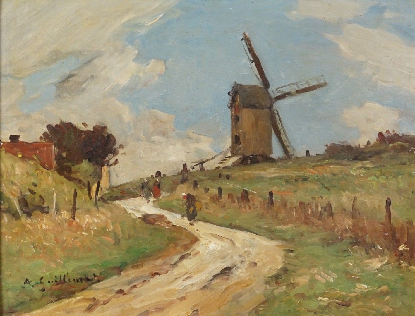 Antoine GUILLEMET (1843-1918) Moulin
Huile sur panneau
Signée en bas à gauche
26&hellip;