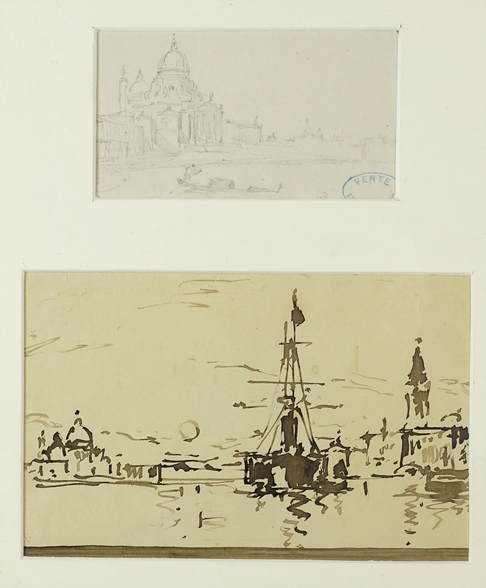 Amédée ROSIER (1831-1898) Venise
Deux études : une à l'encre, l'autre au crayon
&hellip;