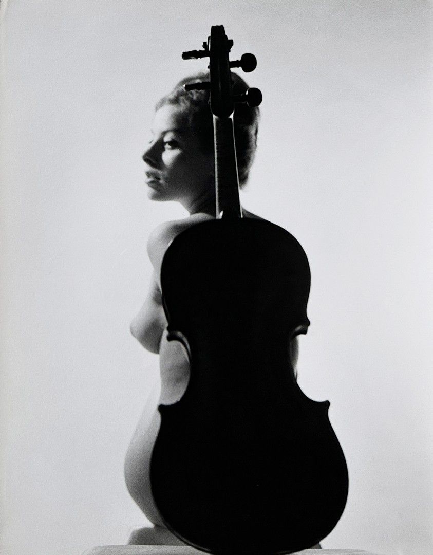 INGI (Louis Ingigliardi, dit) 1915-2008 NU "小提琴变奏曲"，1959年12月照片 复古光面银质印刷品，有签名、标题、&hellip;