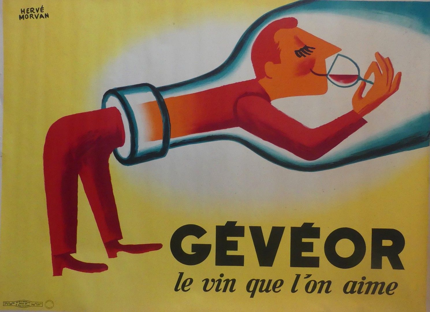 MORVAN Hervé (1917-1980) GÉVÉOR «LE VIN QUE L’ON AIME». 1953Imprimerie de la Vas&hellip;