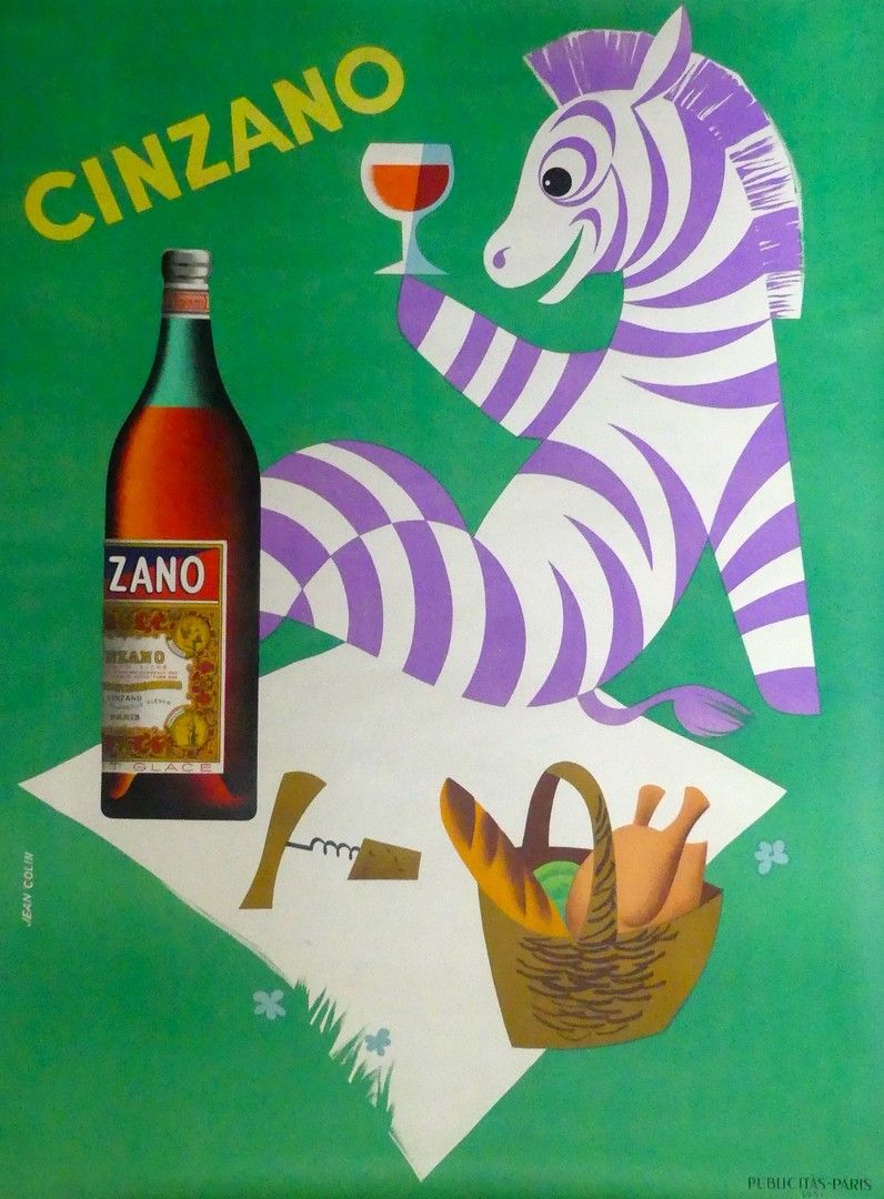 COLIN Jean CINZANO. 1951 Publicitas-Paris, 1951 – 156 x 115 cm – Non entoilée, b&hellip;