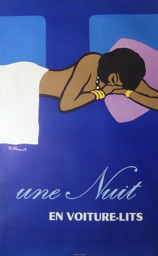 VILLEMOT Bernard (1911-1990) UNE NUIT EN VOITURE LITS. 1973 Printed in France – &hellip;