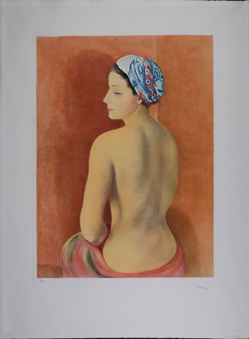 KISLING Moïse (1891–1953) 莫伊兹-基斯林（法国/波兰，1891-1953 年）
戴头巾的裸体，1952 年


BFK Rives 纸&hellip;