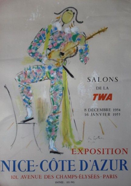COCTEAU Jean (1889-1963) EXPOSITION NICE CÔTE D’AZUR . Salon de la TWA - 8 Décem&hellip;