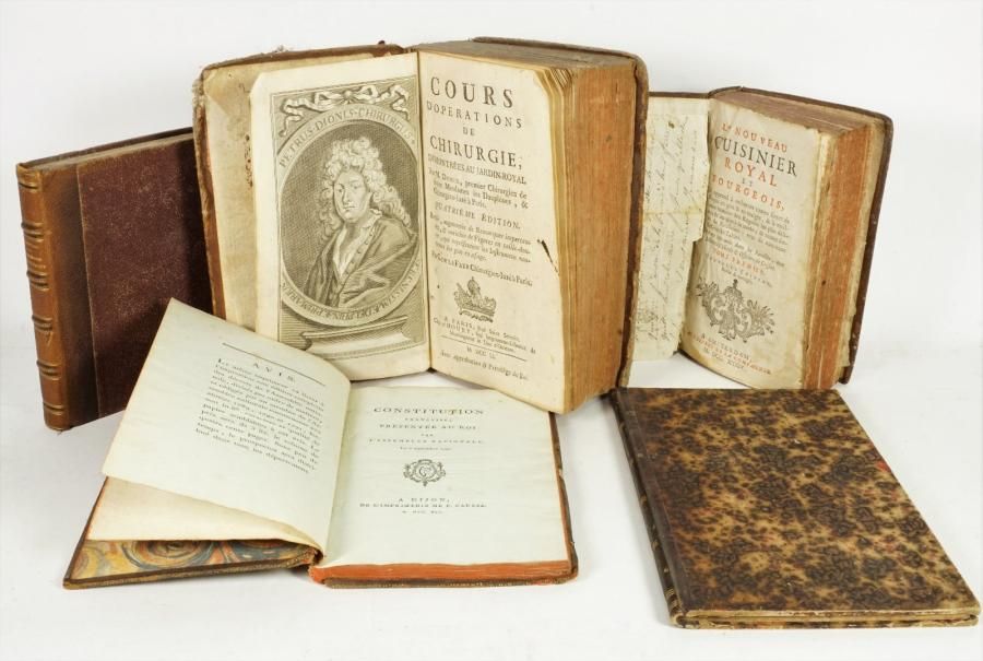 LIVRES ANCIENS Lot de volumes reliés XVIII et XIXème dont: Nouveau cuisinier Roy&hellip;