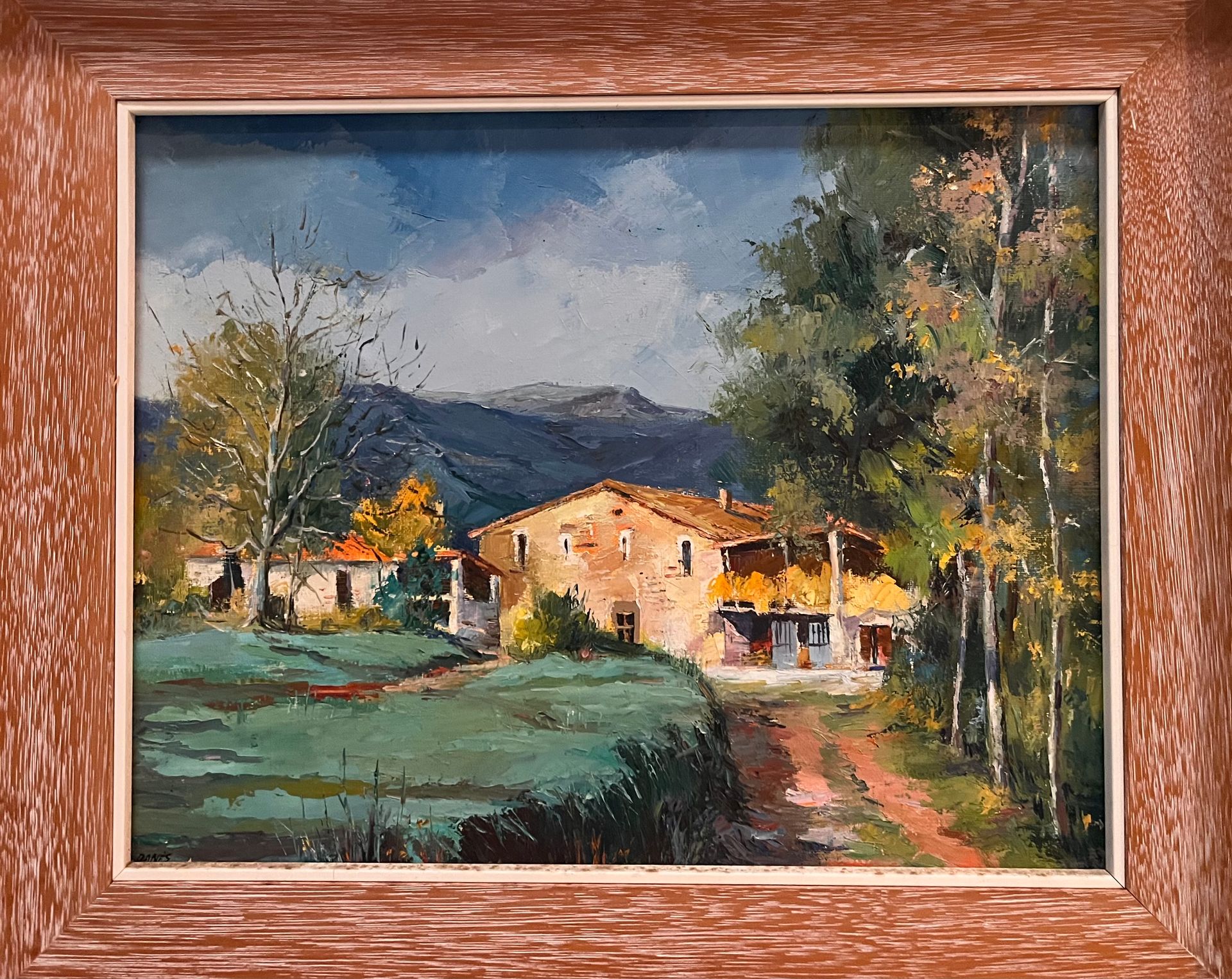 Null Danes BERGAS (1945) "View of the Pyrenees". Oil on canvas, signed lower lef&hellip;