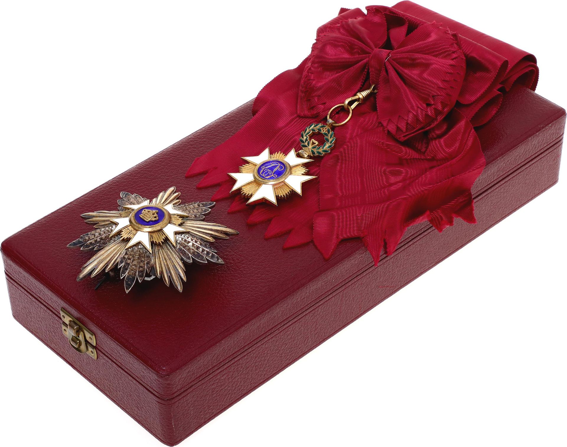 Belgium Order of the Crown Grand Cross Set 1897 Barac# 202-203; vgAg; BS 98x91 m&hellip;