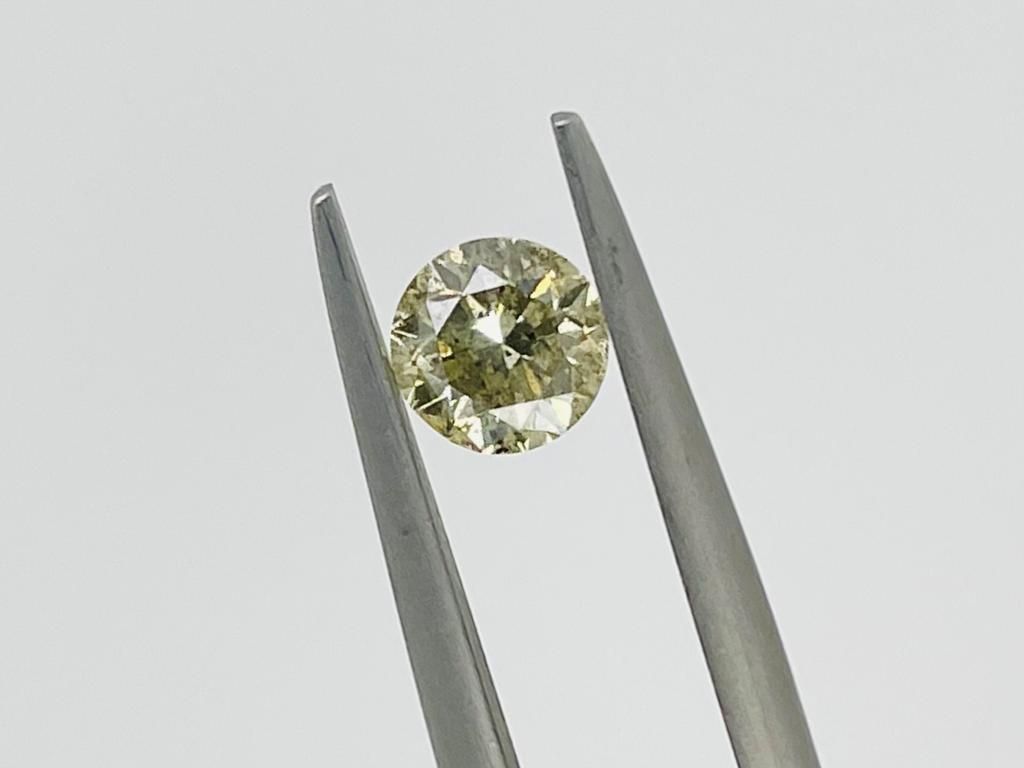 Null 1 DIAMANT 0,7 CT N.F JAUNE GRIS - I2 - FORME BRILLANTE - CERT igi gradings &hellip;