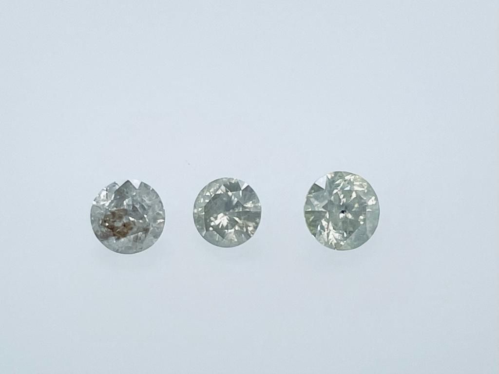 Null 3 DIAMONDS 1,57 CT K-M - I3 - SHAPE BRILLANT - CERT ID - C20306-12H