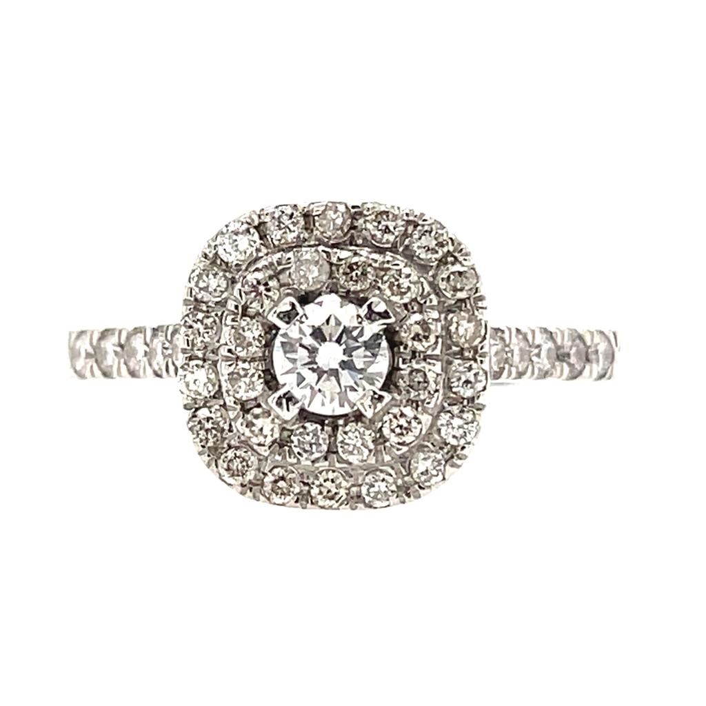 Null 14K WHITE GOLD 2.37G DIAMOND RING 0.11 + 0.25 CT CERTIFICATION NONE - A1280