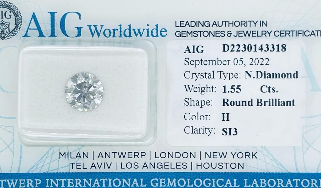 Null 1 DIAMANT 1,55 CT H - SI3 - BRILLANTSCHLIFF - AIG-ZERTIFIKAT - C20904-2