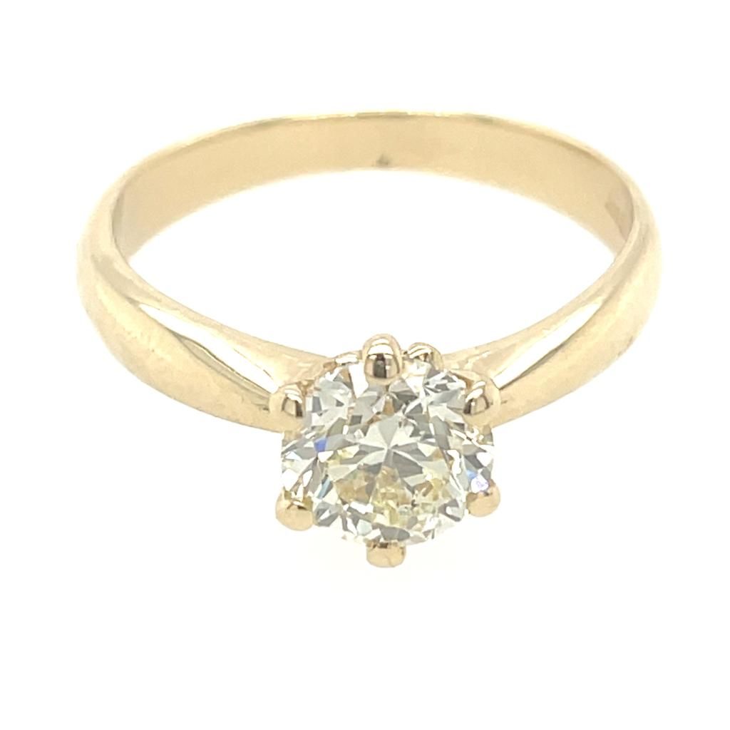 Null 14K YELLOW GOLD RING 3.08G WITH DIAMOND 1.03 CT CERT GW - RNG10606